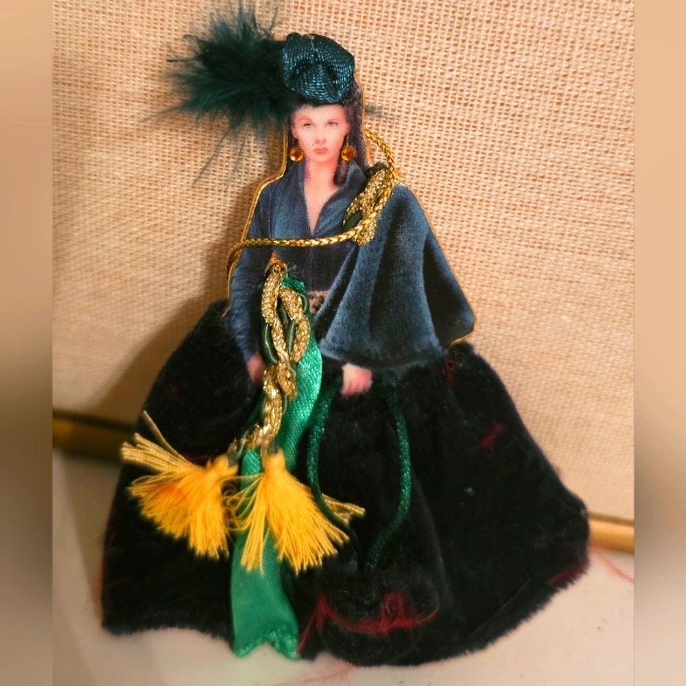 The Bradford Exchange Dark Green, Gold and Yellow Victorian Doll Ornament